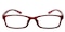 Quincy Red Rectangle TR90 Eyeglasses