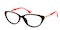 Clementine Black/Red Cat Eye Plastic Eyeglasses