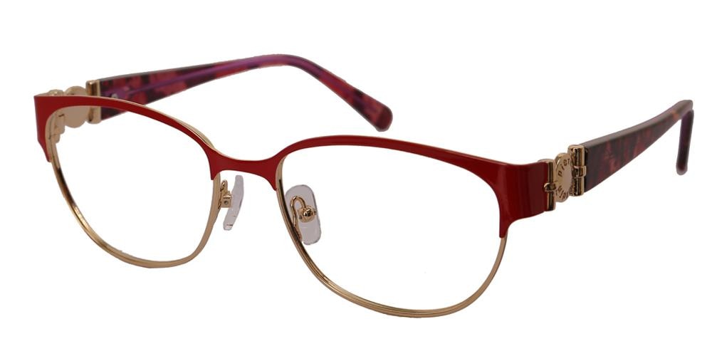 Pamela Red/Purple Classic Wayframe Metal Eyeglasses