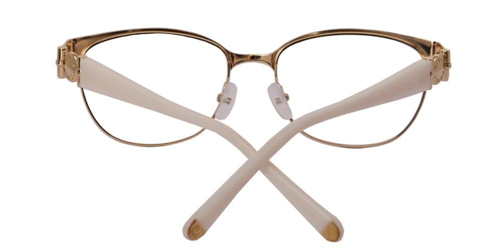 Pamela White Classic Wayframe Metal Eyeglasses