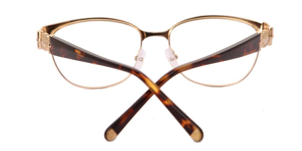 Pamela Black/Tortoise Classic Wayframe Metal Eyeglasses