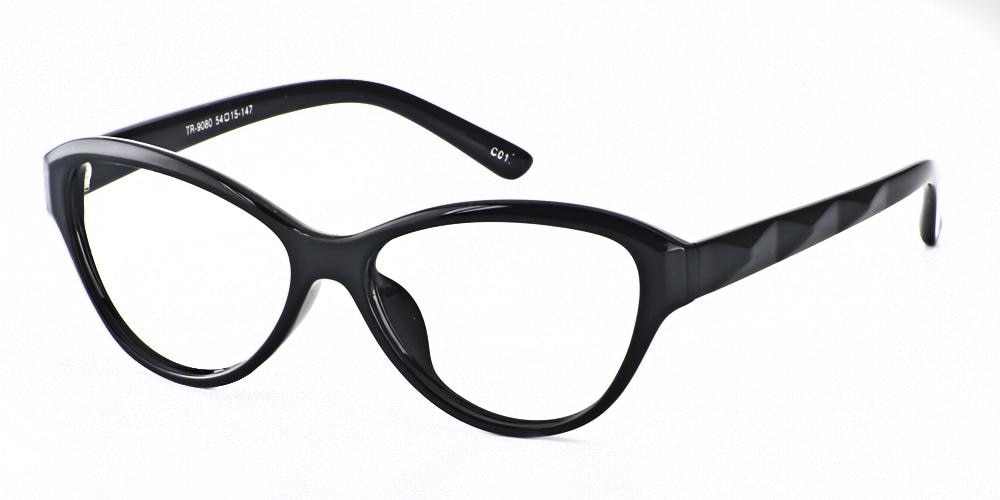 Pittsfield Cat-Eye Black Cat Eye Plastic Eyeglasses