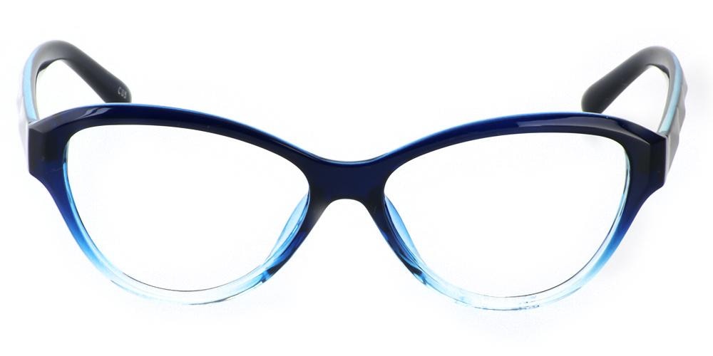 Pittsfield Cat-Eye Blue/Crystal Cat Eye Plastic Eyeglasses