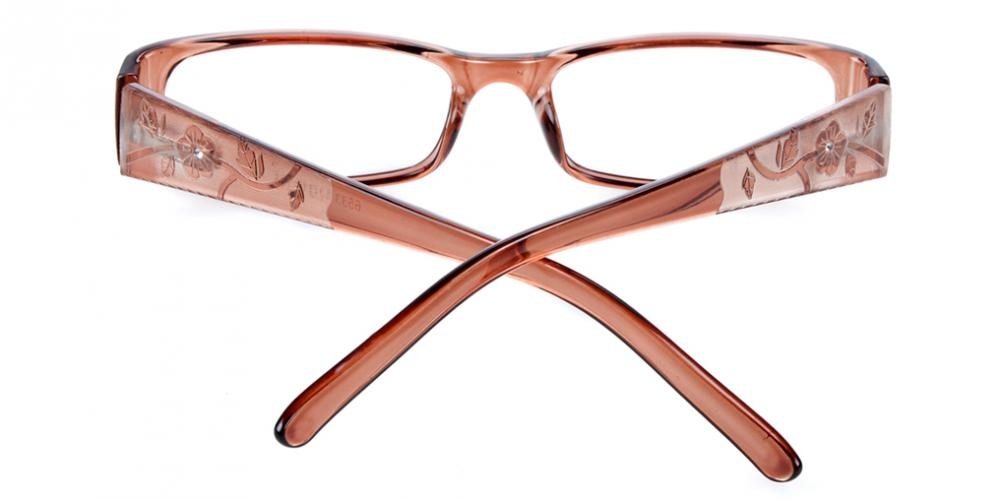 Peoria Brown Rectangle Plastic Eyeglasses