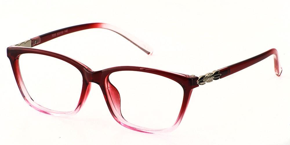 Philadelphia Red Classic Wayframe Plastic Eyeglasses