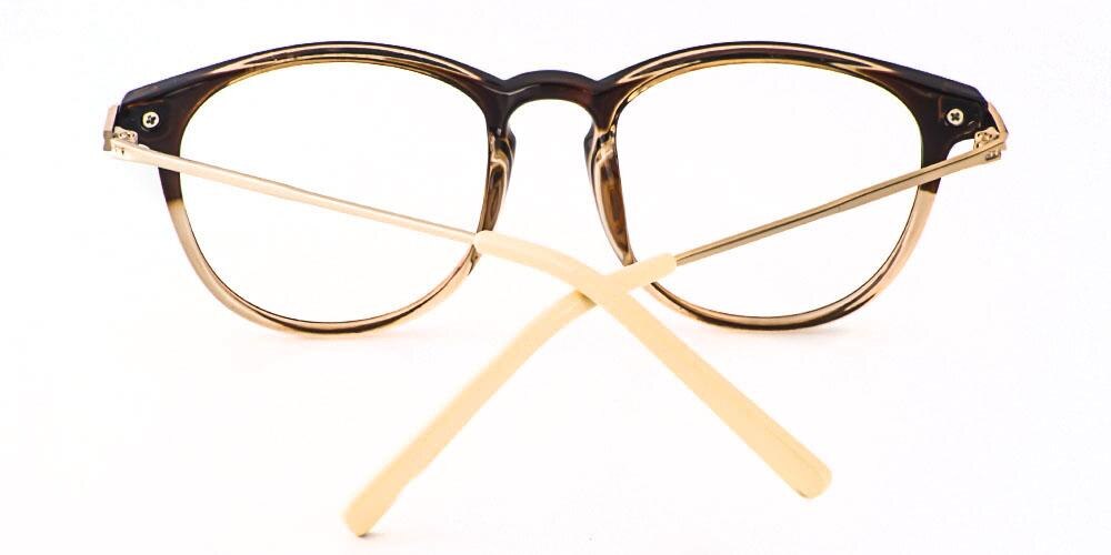 Rock Brown Round Plastic Eyeglasses