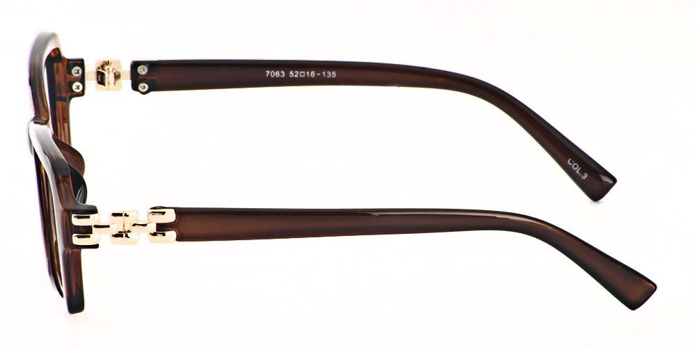 Hilton Brown Rectangle Plastic Eyeglasses