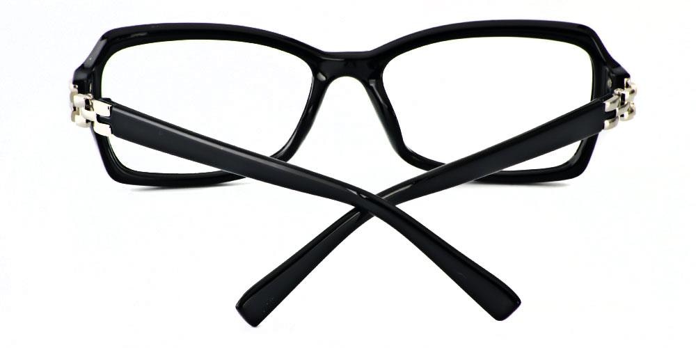 Hilton Black Rectangle Plastic Eyeglasses