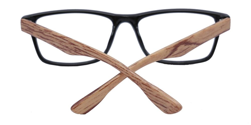 Hillsborough Black/Yellow Rectangle Plastic Eyeglasses