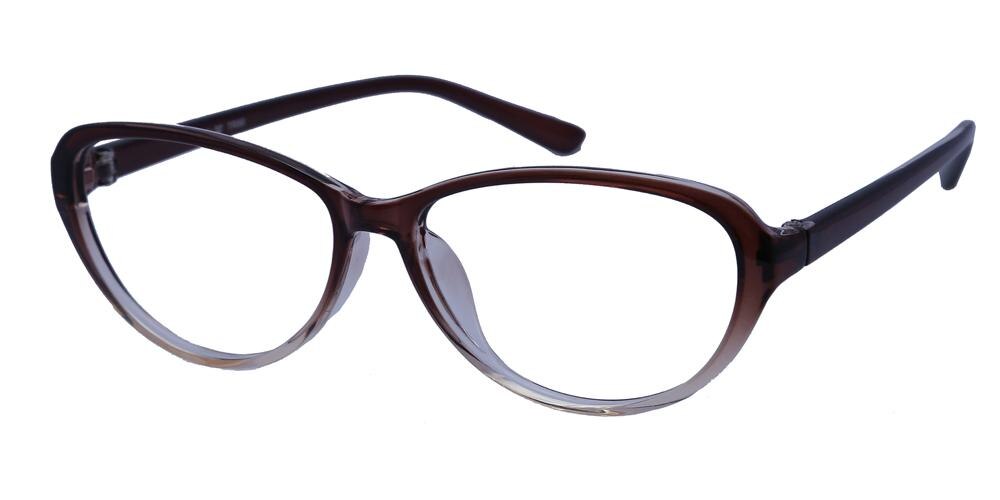 Rockville Brown Oval TR90 Eyeglasses