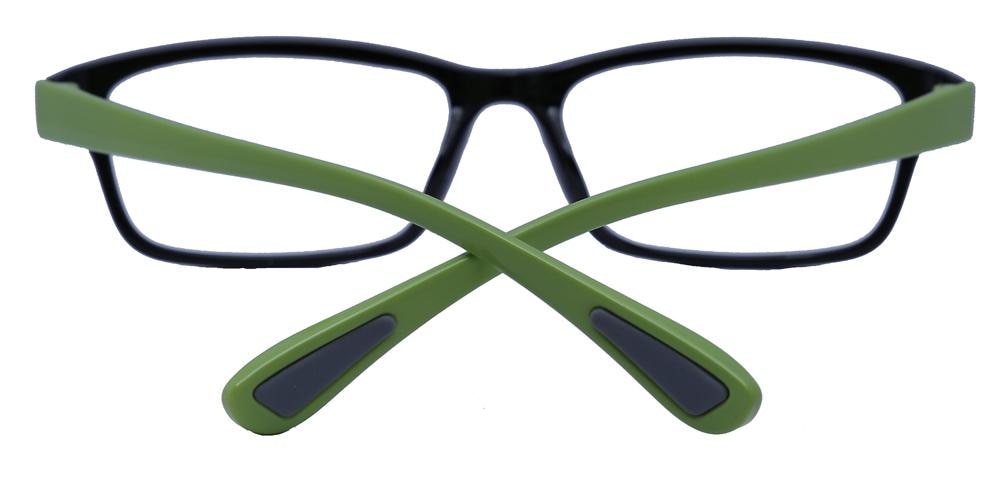 Ralston Black/Green Rectangle TR90 Eyeglasses