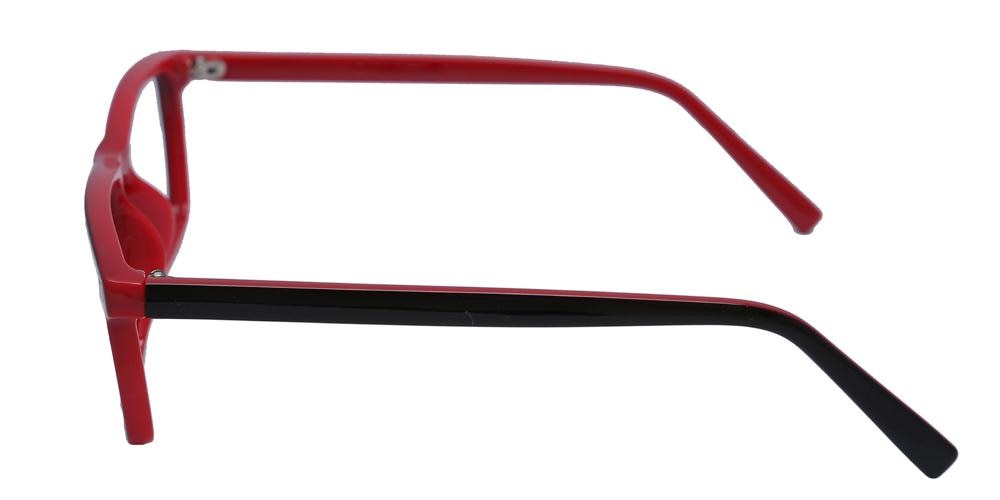 Callan Black/Red Rectangle Plastic Eyeglasses