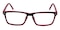 Callan Black/Red Rectangle Plastic Eyeglasses