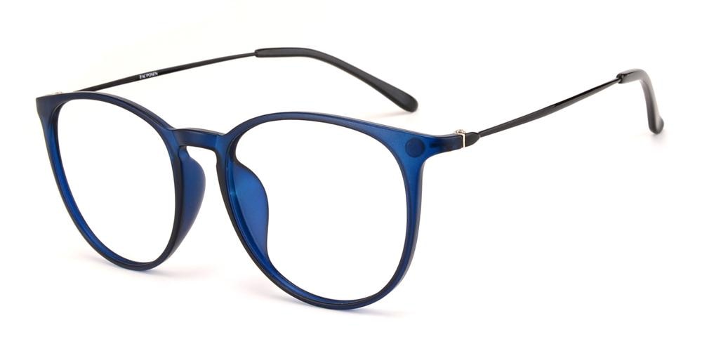 Fresno clip-on Blue/Tortoise clip-on Round TR90 Eyeglasses