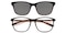 Jose clip-on MBlack/Brown Classic Wayframe TR90 Eyeglasses
