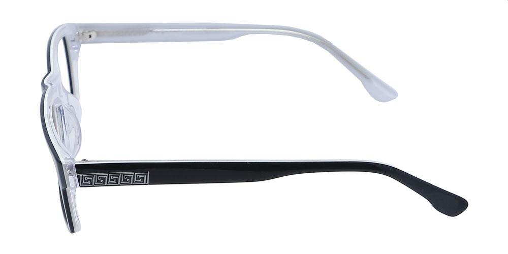 Jonesboro Black/White Rectangle Acetate Eyeglasses