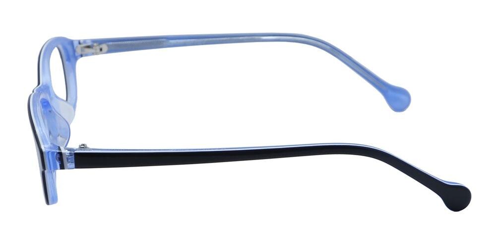 Zino Black/Blue Oval Acetate Eyeglasses