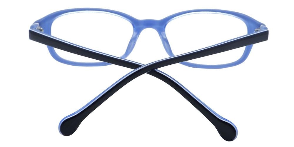 Zino Black/Blue Oval Acetate Eyeglasses