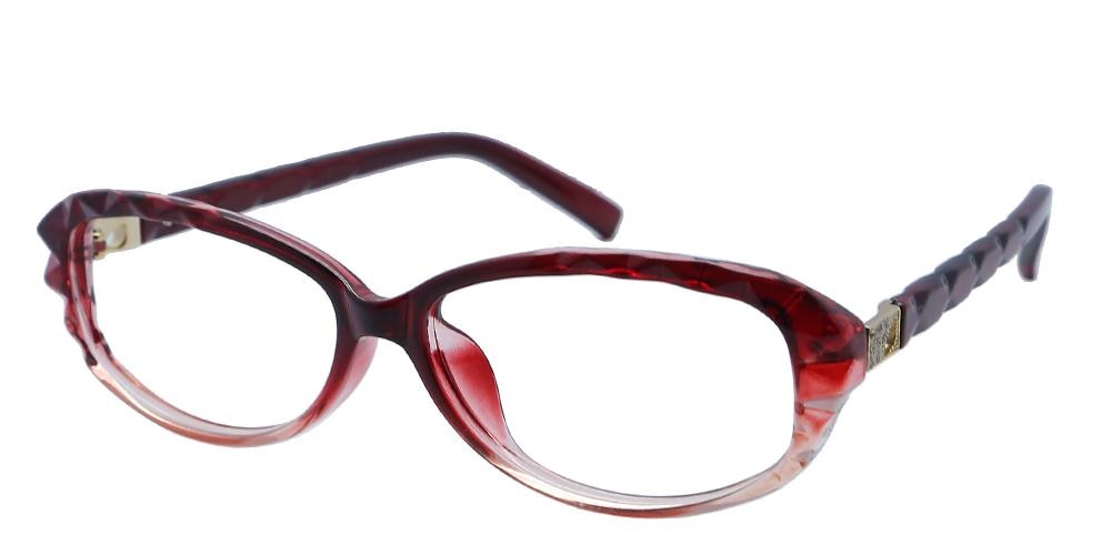 Angeles Burgundy Rectangle TR90 Eyeglasses