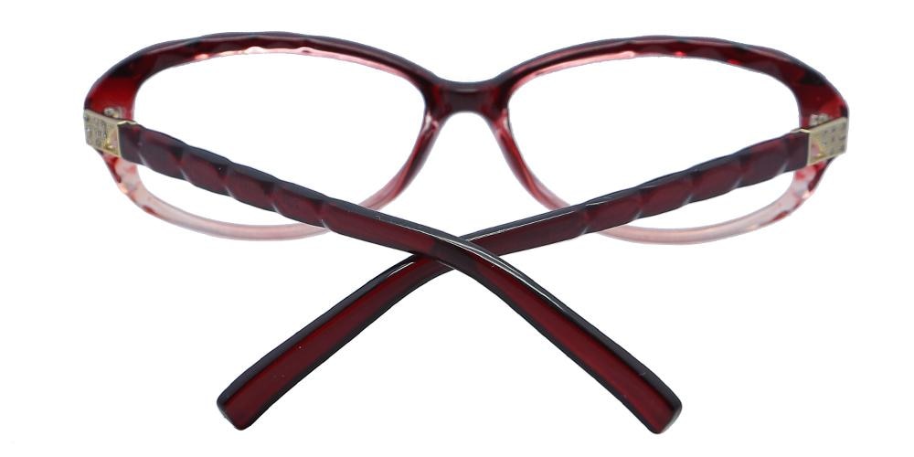 Angeles Burgundy Rectangle TR90 Eyeglasses