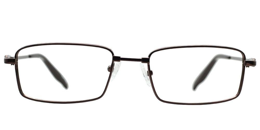Hayes Brown Rectangle Metal Eyeglasses
