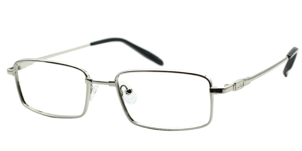 Hayes Silver Rectangle Metal Eyeglasses