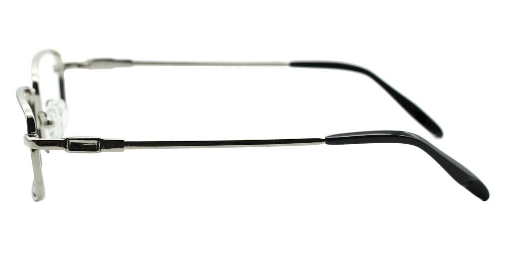 Hayes Silver Rectangle Metal Eyeglasses