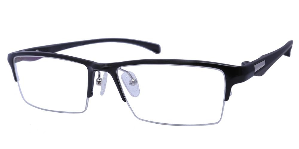 Harold Black Rectangle Metal Eyeglasses