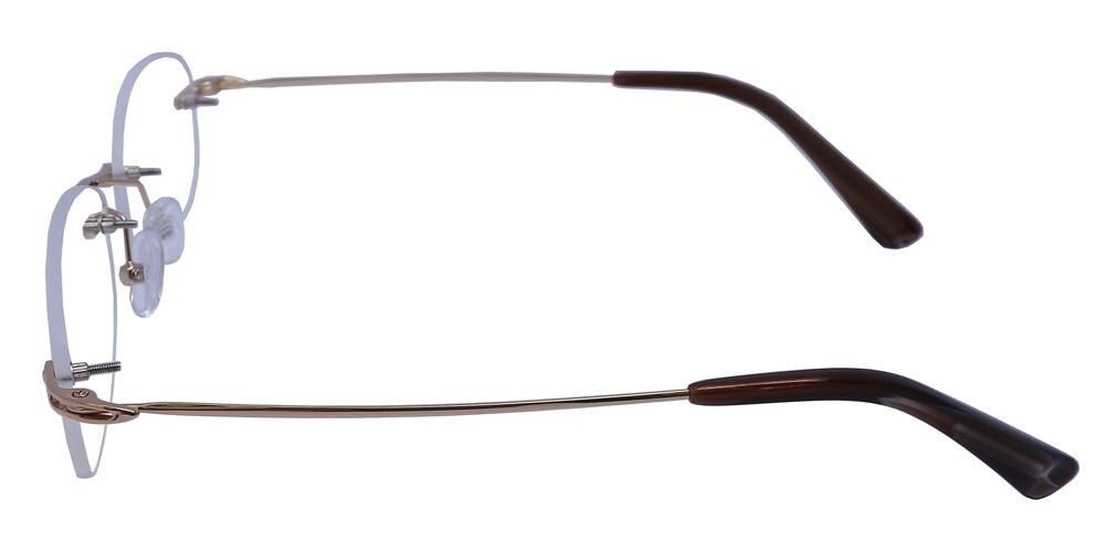 Beau Golden Oval Titanium Eyeglasses