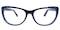 Hannah Black/Blue Cat Eye Plastic Eyeglasses