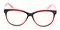 Lynn Black/Red Cat Eye Plastic Eyeglasses