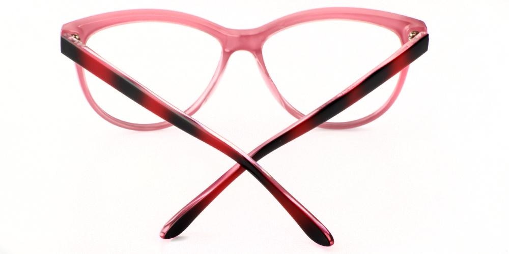 Lynn Black/Red Cat Eye Plastic Eyeglasses