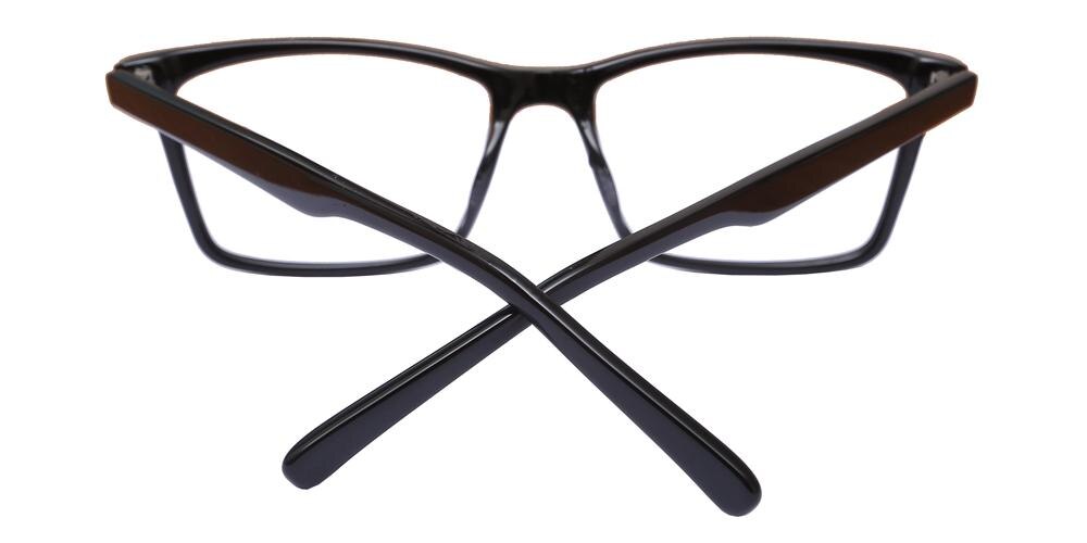 Desan Black Rectangle Acetate Eyeglasses