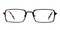 Nue Black Rectangle Metal Eyeglasses