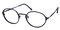 Wilshire Black Round Metal Eyeglasses