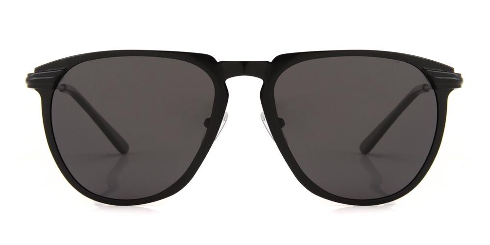 Scorpio Black Classic Wayframe Metal Sunglasses
