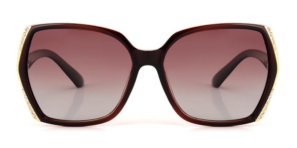 Veronica Brown Square Plastic Sunglasses