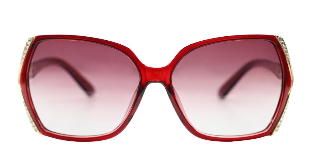 Veronica Burgundy Square Plastic Sunglasses