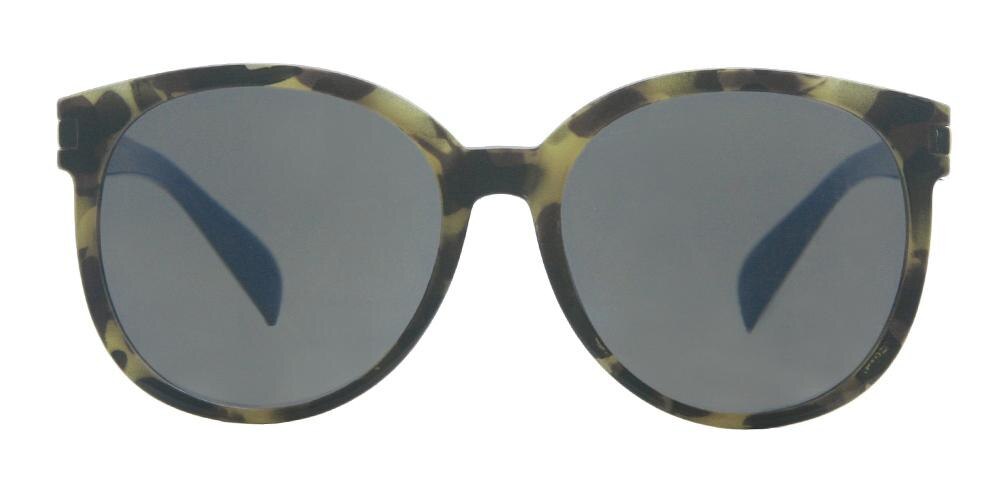 Tammy Tortoise/Blue Round Plastic Sunglasses