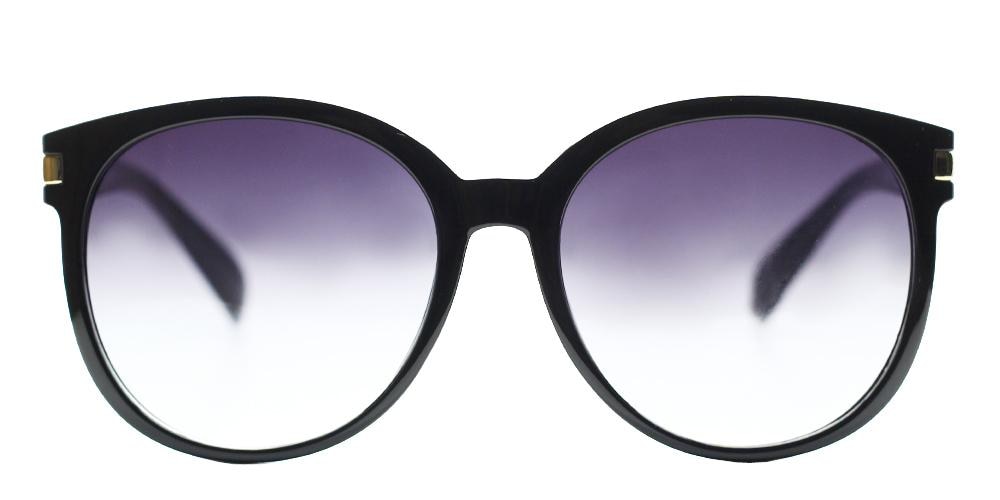 Tammy Black Round Plastic Sunglasses