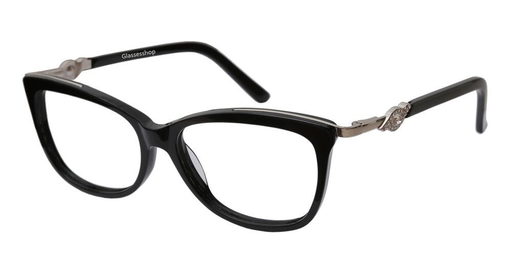 Virgo Black Classic Wayframe Acetate Eyeglasses