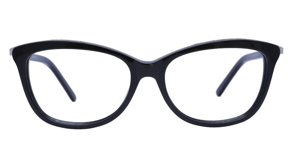 Virgo Black Classic Wayframe Acetate Eyeglasses