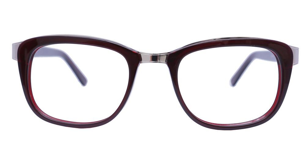 Gemini Burgundy Classic Wayframe Acetate Eyeglasses