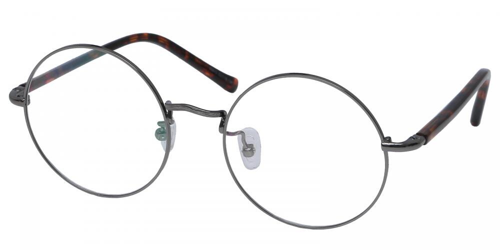 LosAltos Gunmetal Round Metal Eyeglasses