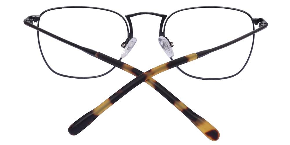 Arcadia Black Square Metal Eyeglasses