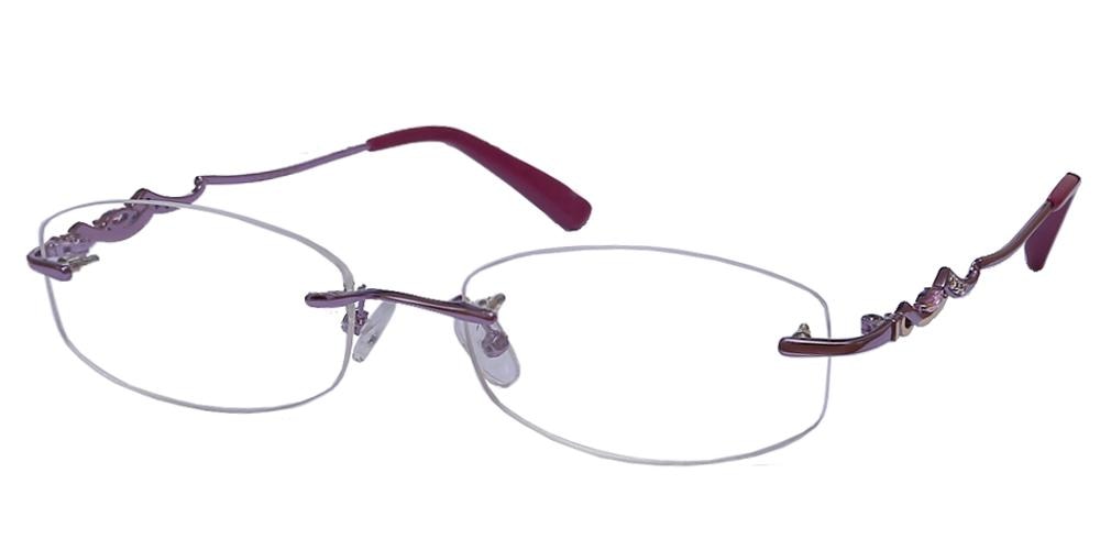 Karen Purple Oval Titanium Eyeglasses