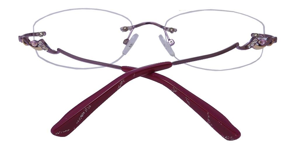 Karen Purple Oval Titanium Eyeglasses