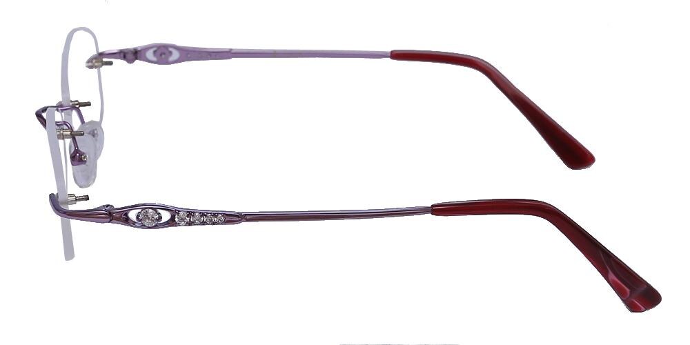Hilary Purple Oval Metal Eyeglasses