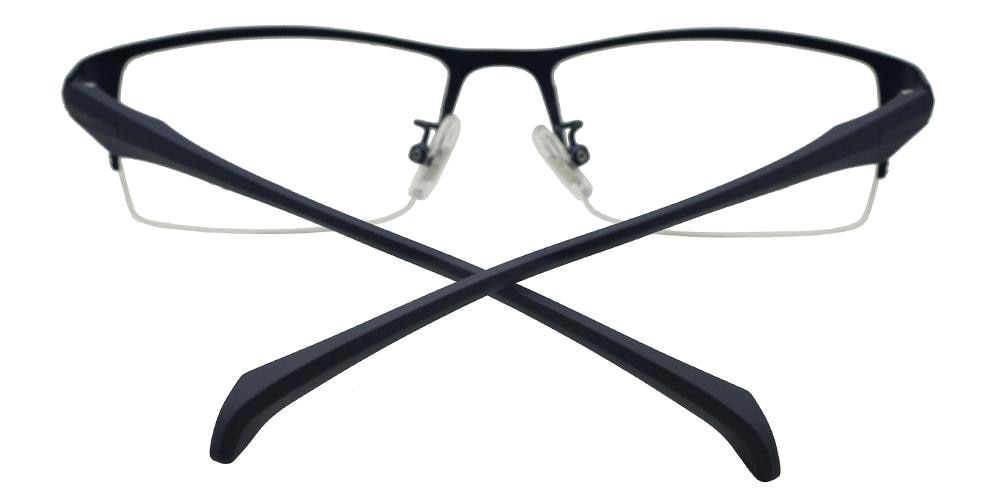 Devin Blue Rectangle Metal Eyeglasses