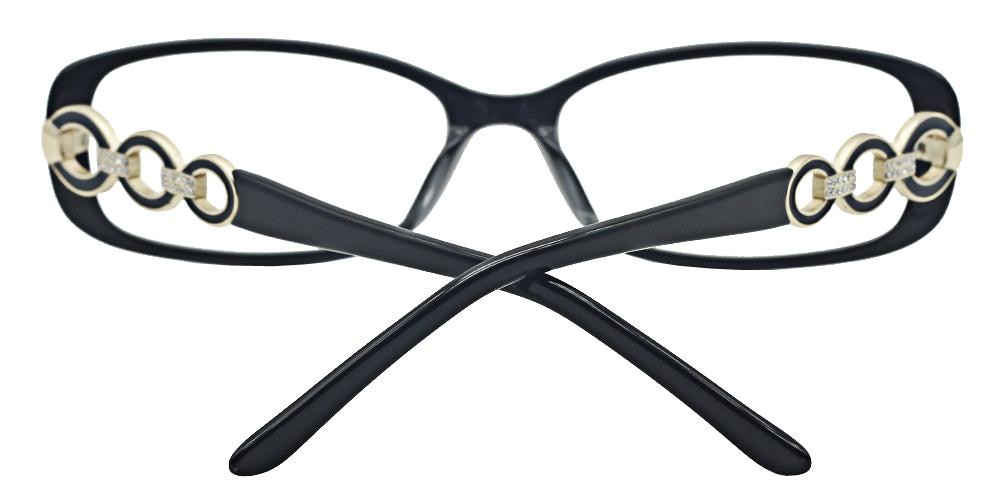 Coral Black Rectangle Acetate Eyeglasses